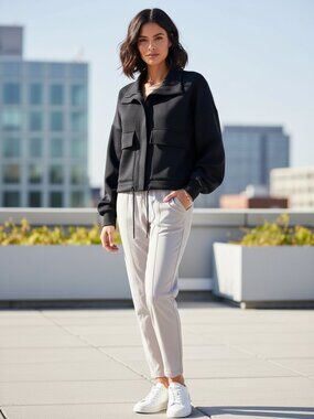 Zella Women's Plus Velocity Half Zip Hoodie L/S Run Activewear Jacket